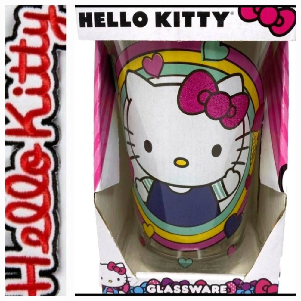 Hello Kitty By Sanrio 16oz Rainbow Hearts Glassware